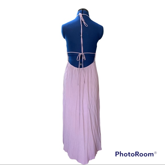 Stella Luce Crochet Halter Maxi Dress size Large - Picture 2 of 3